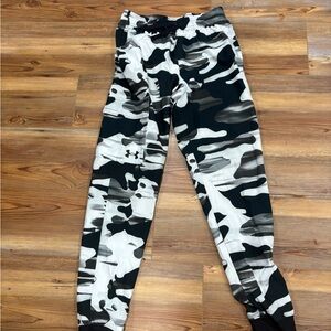 Under Armour Black and White Camouflage Kids Joggers